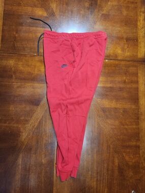 Nike Mens Red Fleece Jogger Pants Size XL